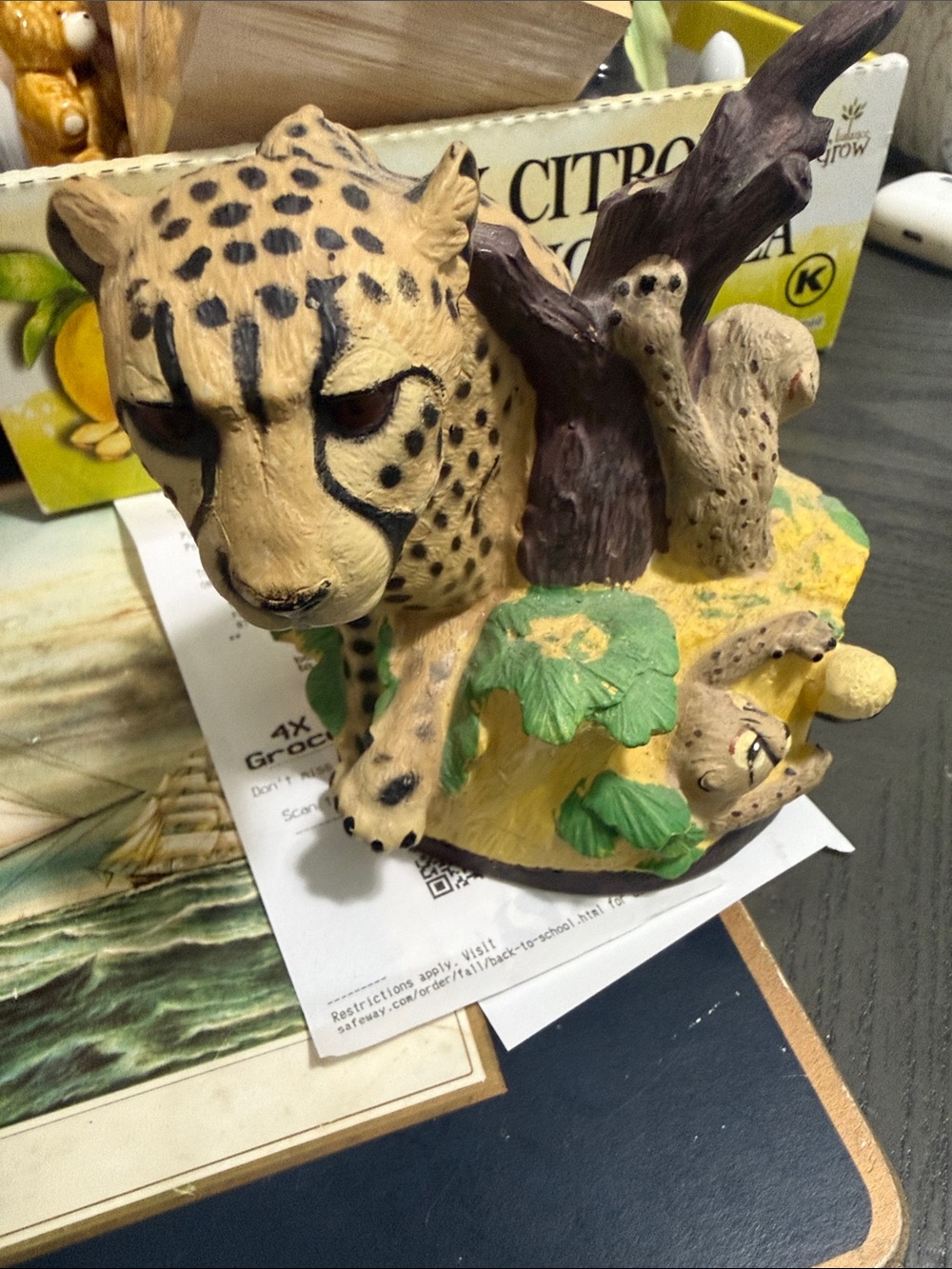 Vtg 2001 Leopard drink works cup topper.